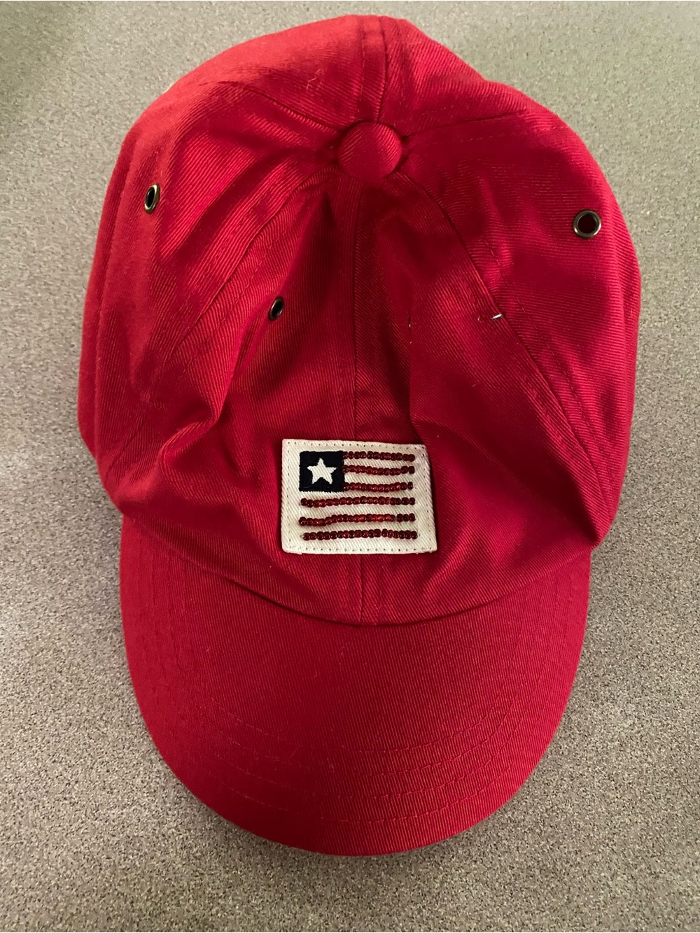 GAP Red Kids Baseball Hat with Flag Patch